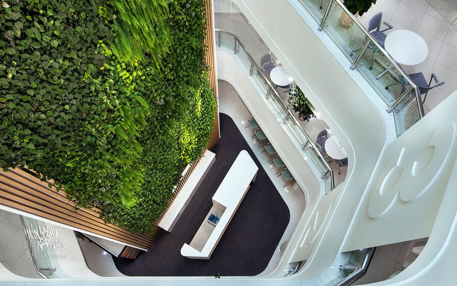At Mingzhu Nerval, we thrive at creating the most beautiful vertical gardens in the world. For SAP, we created a "waterfall" living wall design - Shanghai, 2012.
