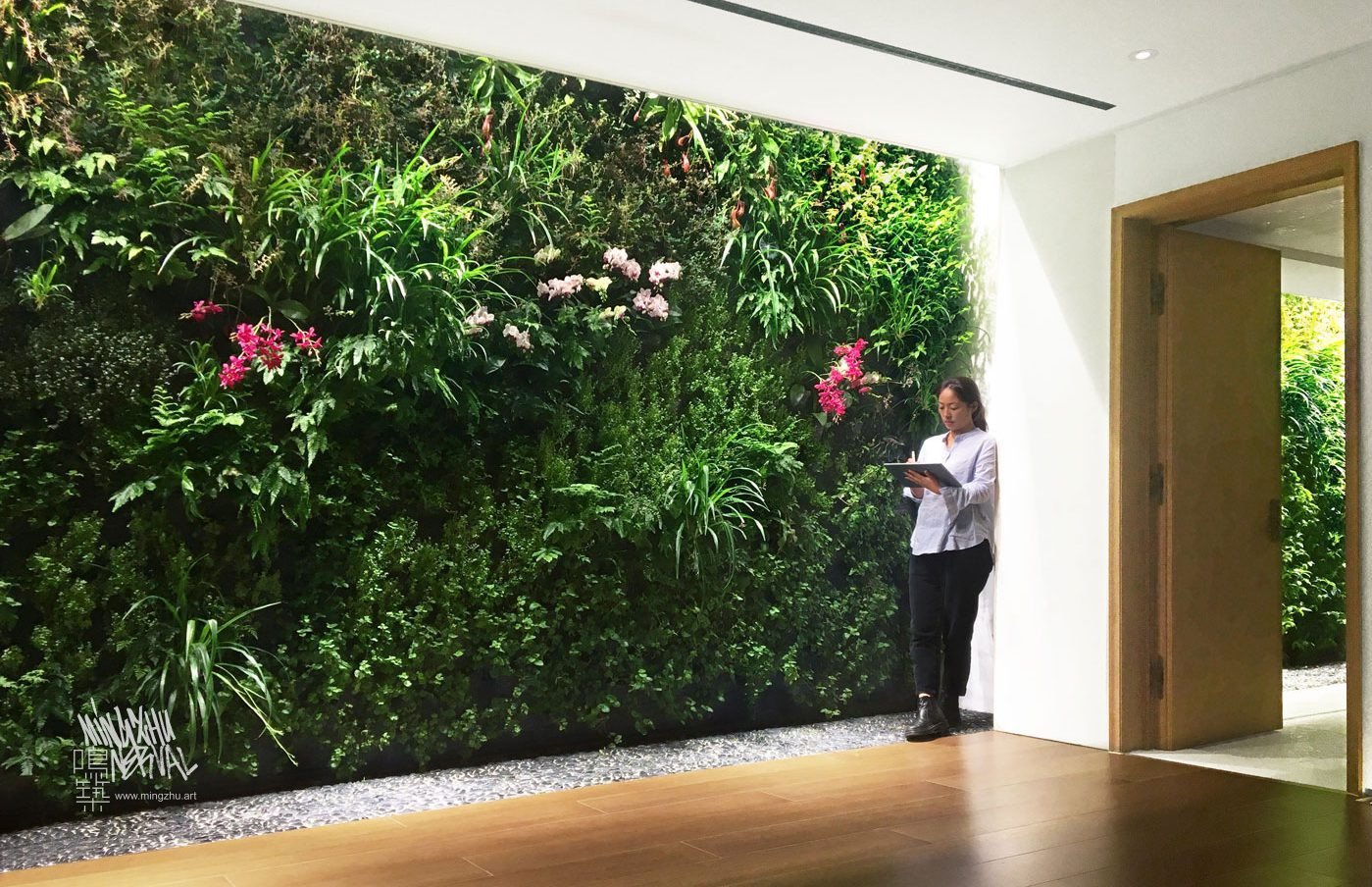 Mingzhu Nerval vertical living wall experts created the garden design for this luxury home villa in Hong Kong, 2016