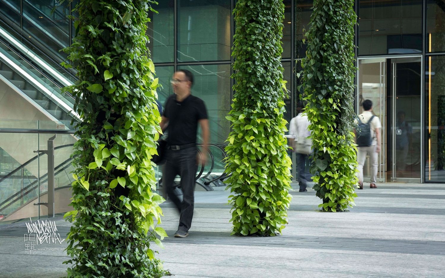 Mingzhu Nerval vertical living wall experts created the best garden design art at the SCC Tower in Shenzhen, 2016