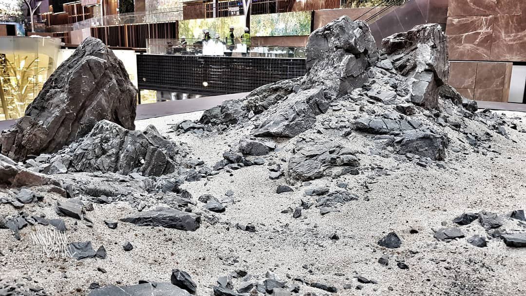 Mingzhu Nerval vertical living wall experts created a hardscape stone garden at the Nature’s Art MGM Cotai in Macao, 2018