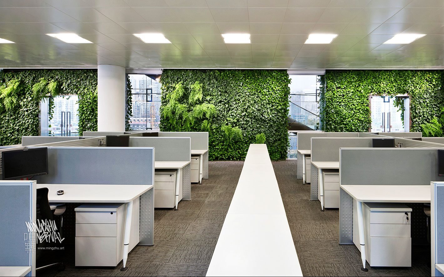 At Mingzhu Nerval, we thrive at creating the most beautiful vertical gardens in the world. For ICBC, we created a healthy nature workspace design - Shanghai, 2012.