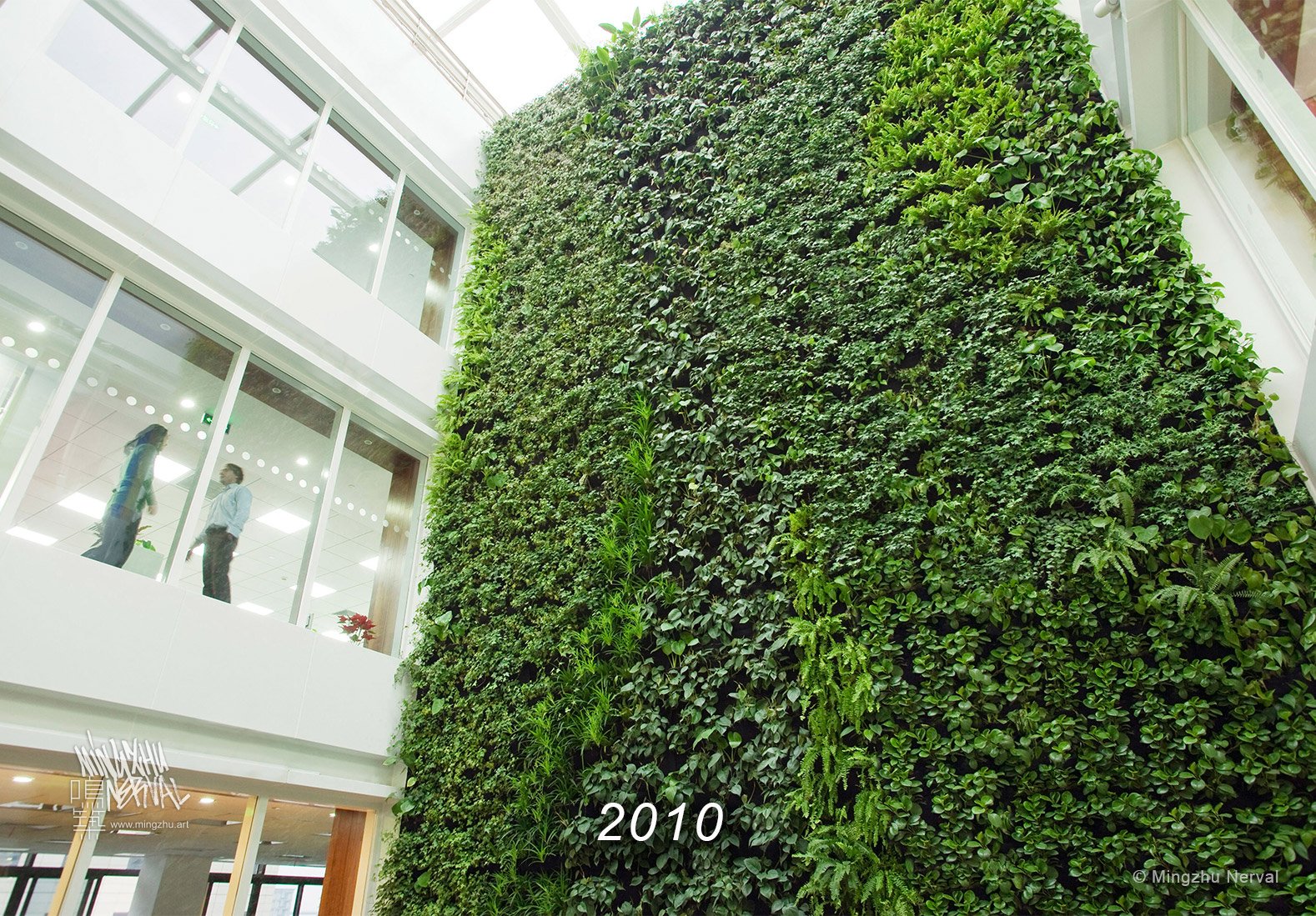 Mingzhu Nerval vertical living wall experts created the best garden design art at Clariant in Shanghai, 2010