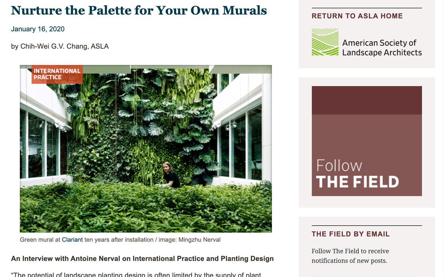 ASLA on living murals and vertical gardens