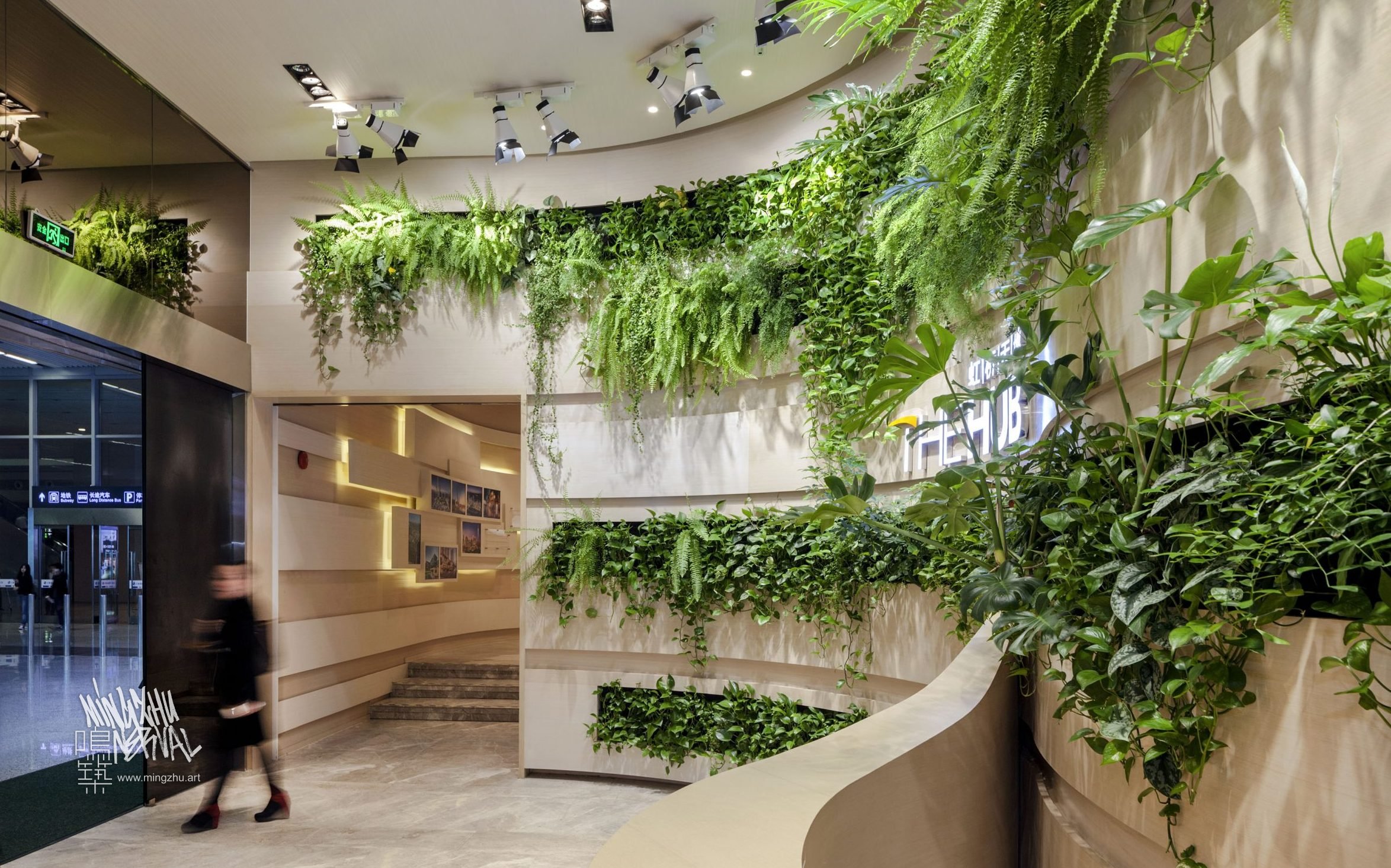 Vertical garden by Mingzhu Nerval at the Shui-On Showroom, The Hub in Shanghai, 2011