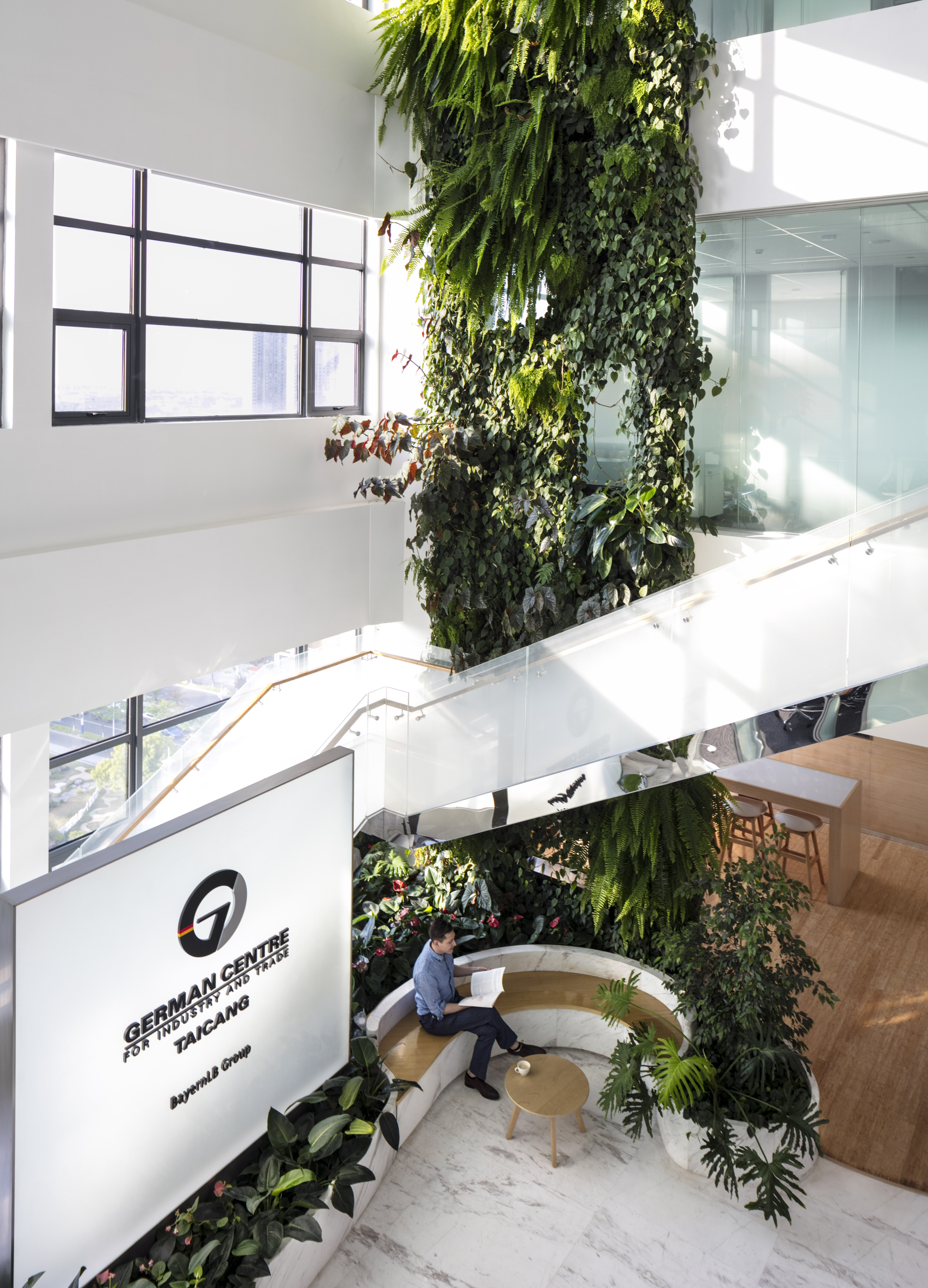 German Centre Vertical Garden | 20-Metre Living Wall in Atrium by