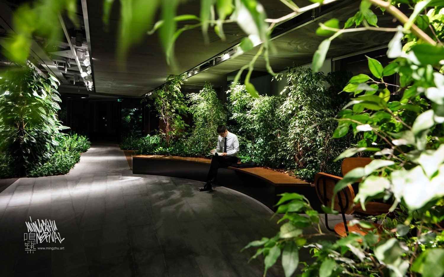 Mingzhu Nerval vertical living wall experts created the best garden design art for the Hines offices in Shanghai, 2016