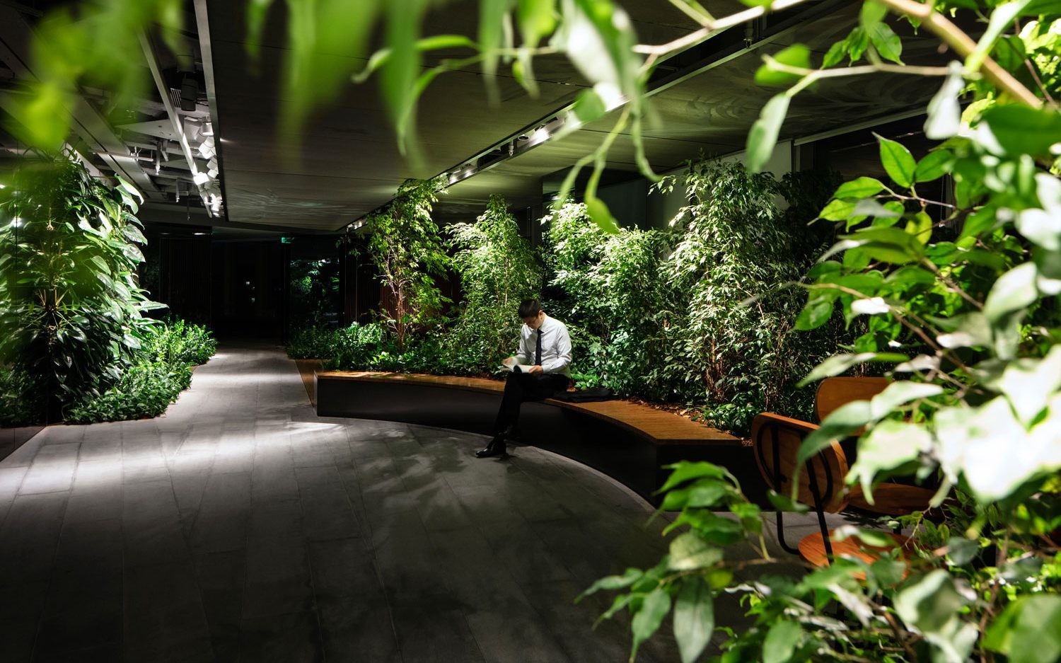 Vertical garden by Mingzhu Nerval at Hines offices in Shanghai, 2016