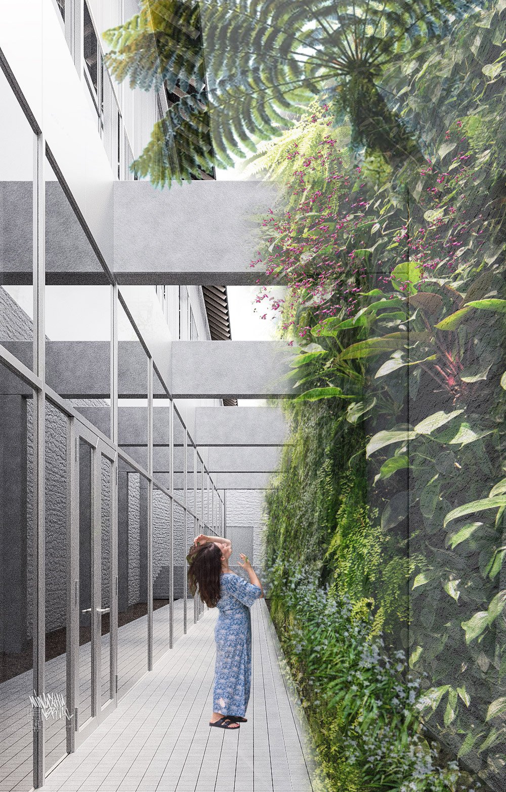 Mingzhu Nerval vertical living wall experts - luxury garden design, in Vannes, 2023