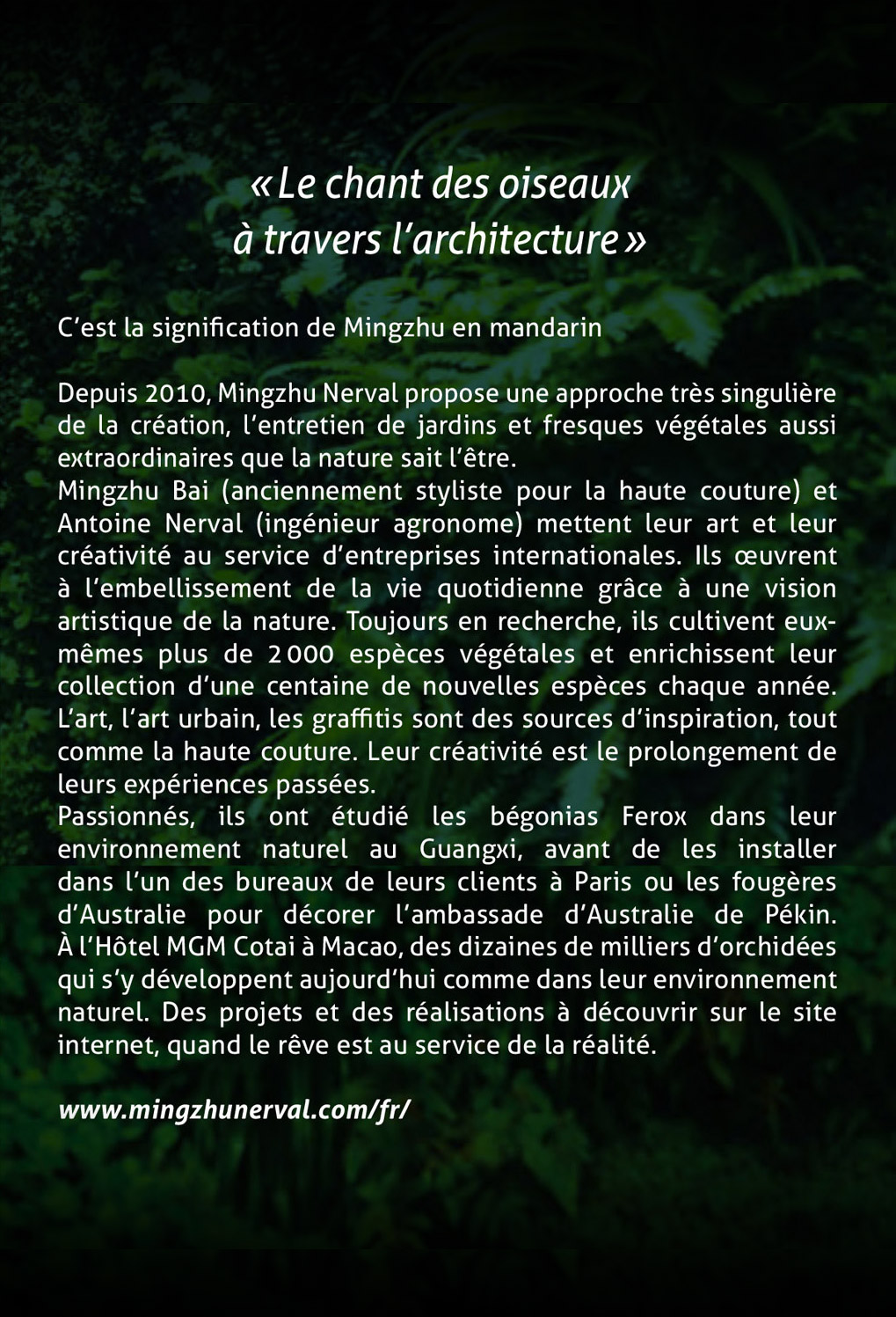 Ouest Magazine 2022 nature lifestyle with Mingzhu Nerval