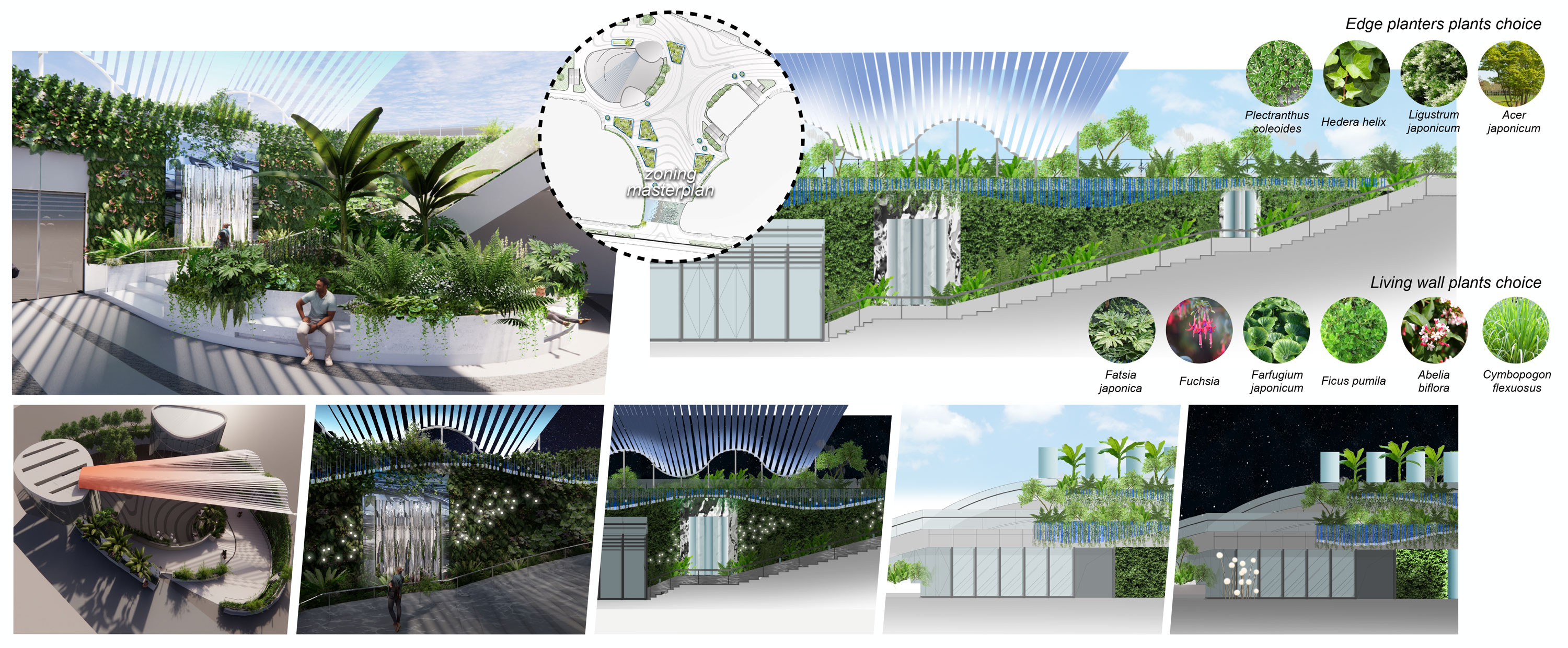 Mingzhu Nerval vertical living wall experts at Brookfield commercial plaza, Design Concept, Shanghai, 2021