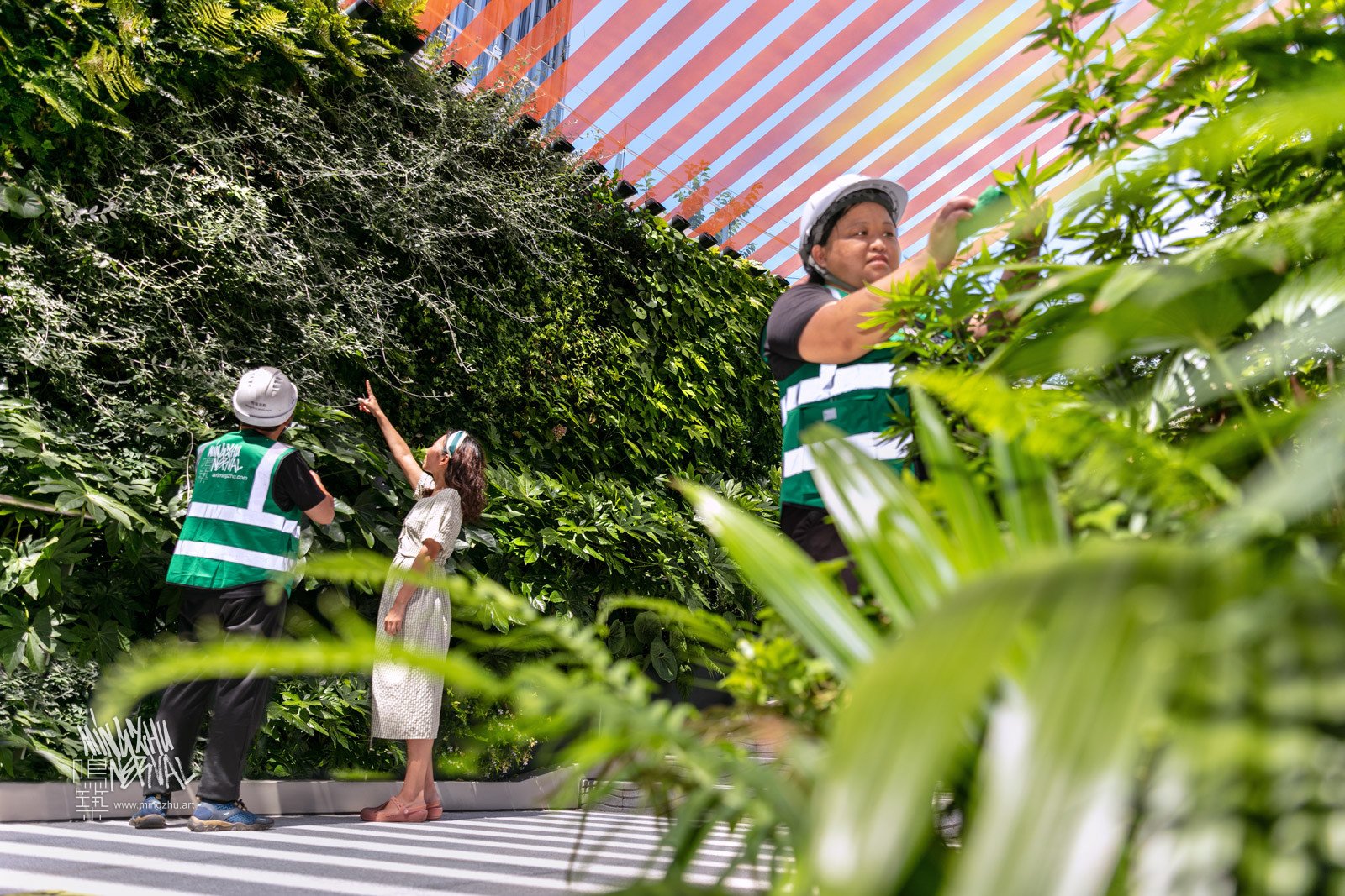 Mingzhu Nerval vertical living wall experts at Brookfield commercial plaza, Shanghai, 2022