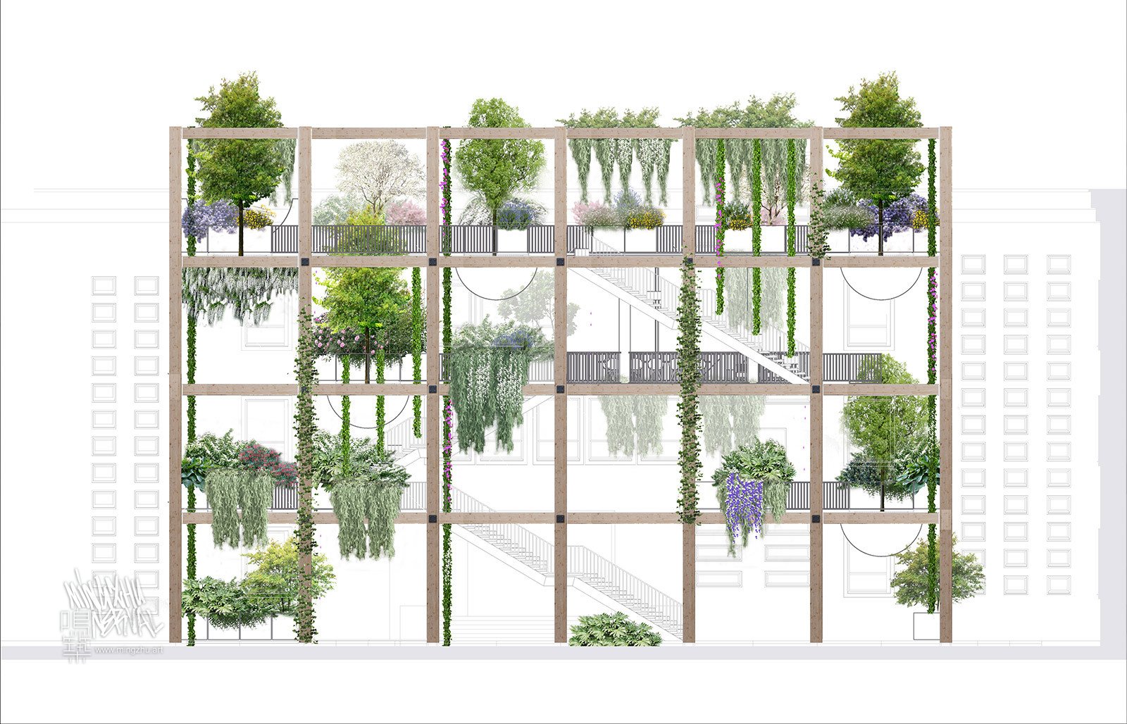 Mingzhu Nerval vertical living wall experts - luxury garden design, in Tirana, 2022