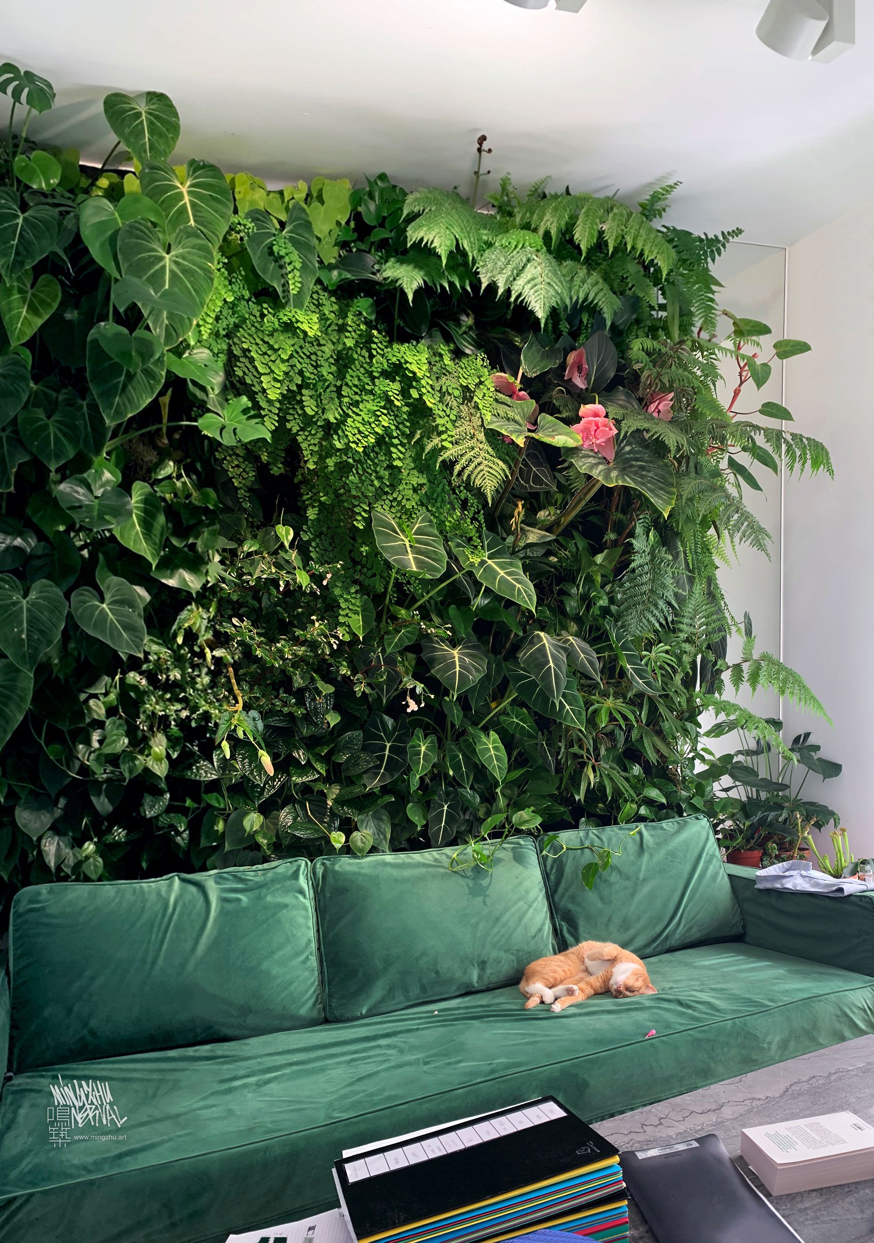 Mingzhu Nerval, small vertical garden, Private Apartment in Paris, 2023