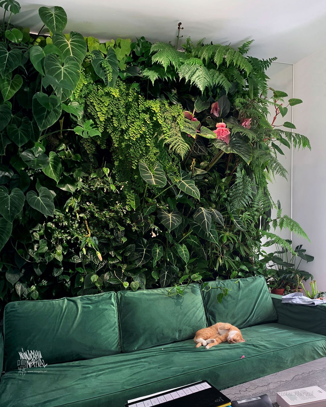 Mingzhu Nerval, small vertical garden, Private Apartment in Paris, 2023