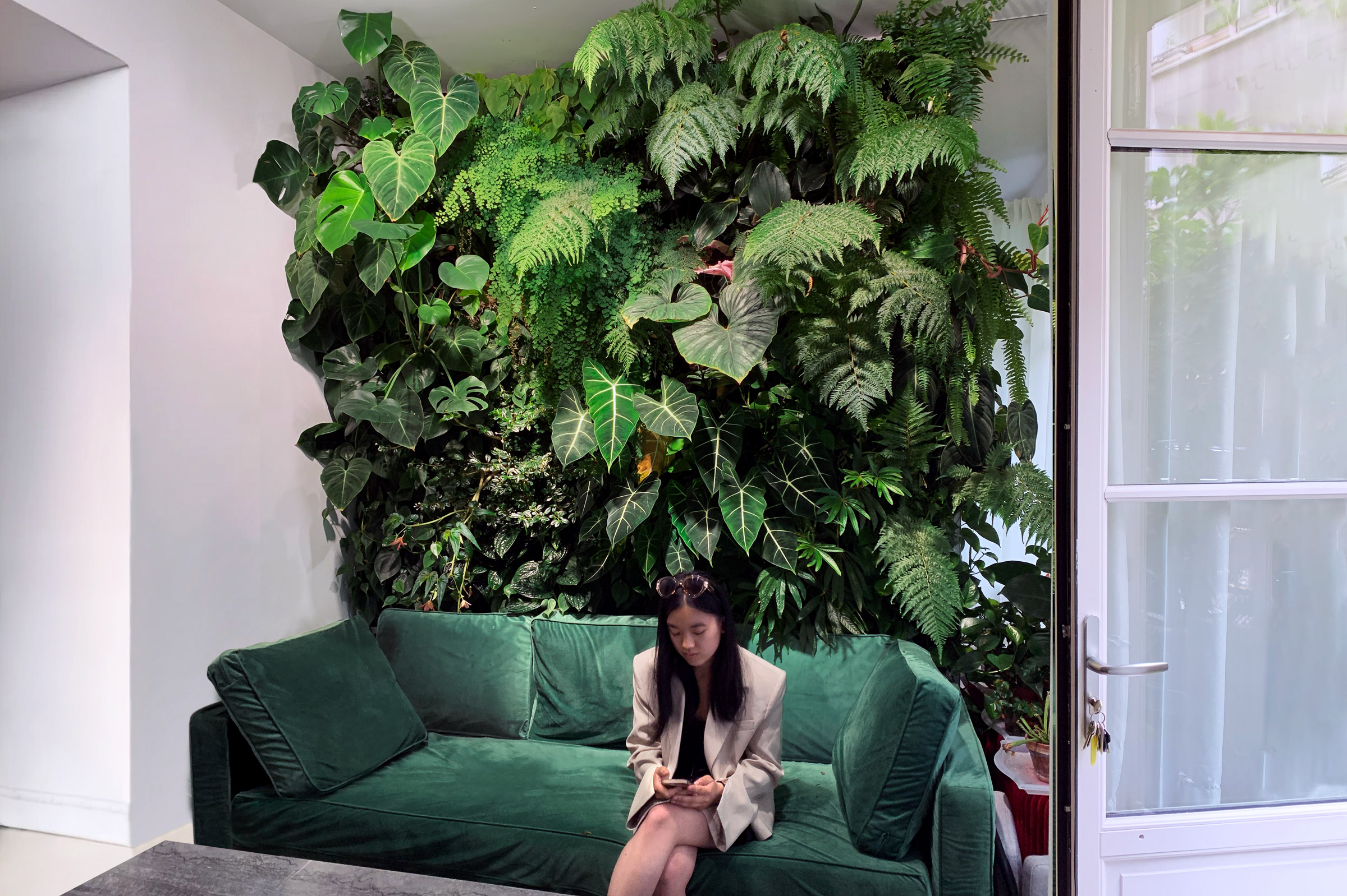 Mingzhu Nerval, small vertical garden, Private Apartment in Paris, 2023