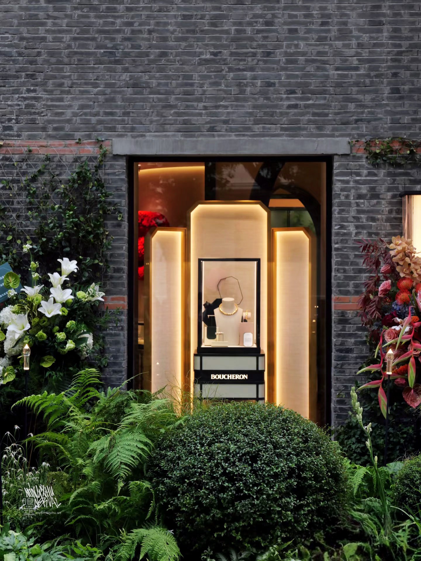 Mingzhu Nerval, boutique garden design for BOUCHERON in Shanghai Xintiandi, 2025