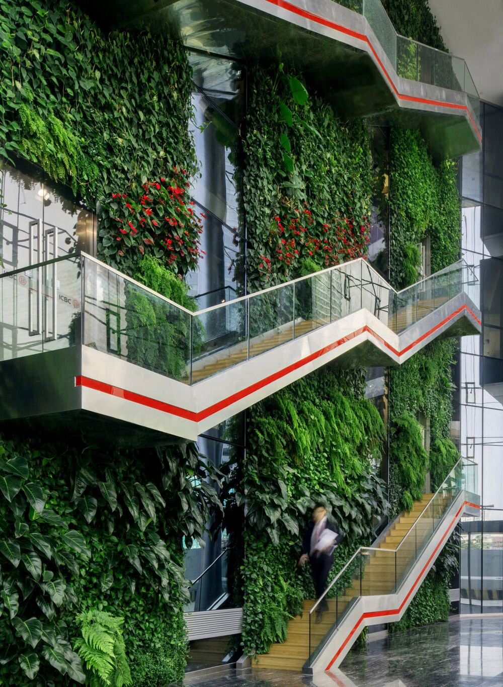 Vertical garden by Mingzhu Nerval at at the ICBC offices in Shanghai, 2012