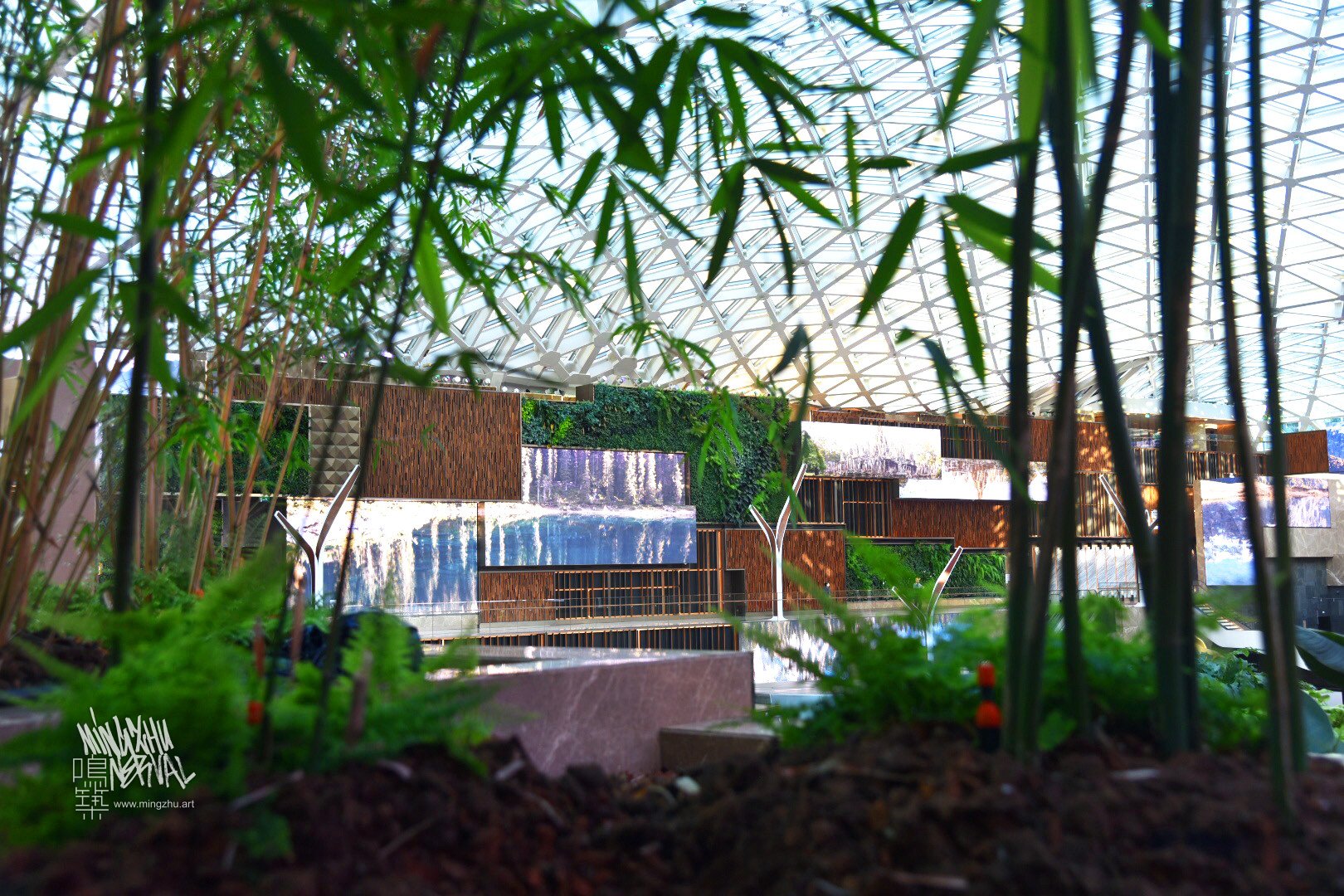 Vertical garden by Mingzhu Nerval at the Nature’s Art MGM Cotai in Macao, 2018