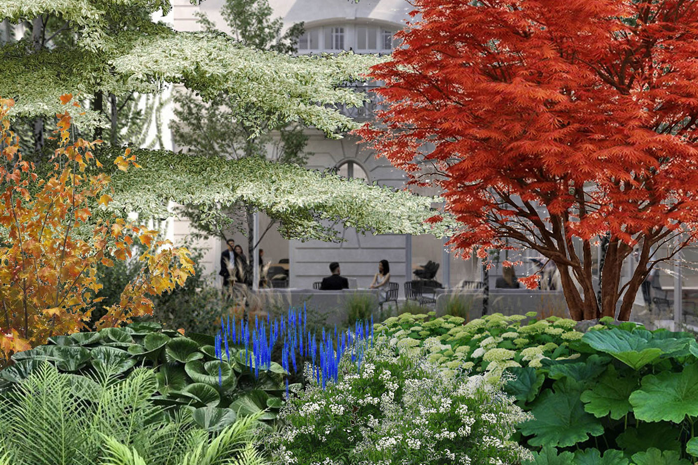 Mingzhu Nerval, Paris Hôtel Particulier Renovation to Offices, luxury courtyard landscape, 2027