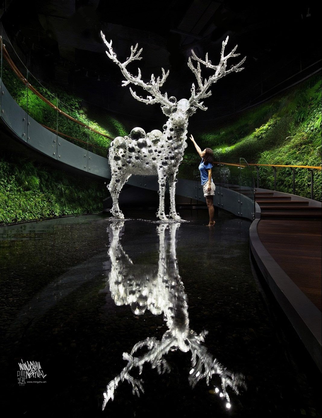 Mingzhu Nerval vertical living wall experts created the best garden design art for this private art foundation in Chengdu, 2016